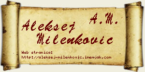 Aleksej Milenković vizit kartica